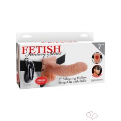 Fetish Fantasy Series Vibrating Hollow Strap-on with balls 7 inch - OUTLET