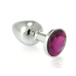 Rimba metal small butt plug - piros kristály - Anális termékek
