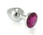 Rimba metal small butt plug - piros kristály - Anális termékek